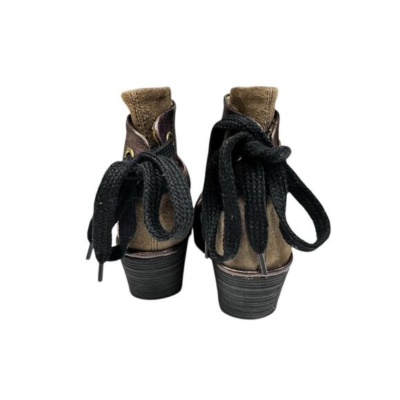 Fly London Women's YAMA Wedge Boots Leather / Suede Lace Up Heel Size 6.5 / 37 - Picture 4 of 12